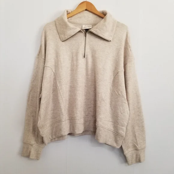 NWT Universal Thread Beige Heather Oatmeal Collared Pullover Sweater Size 3X - Picture 1 of 9